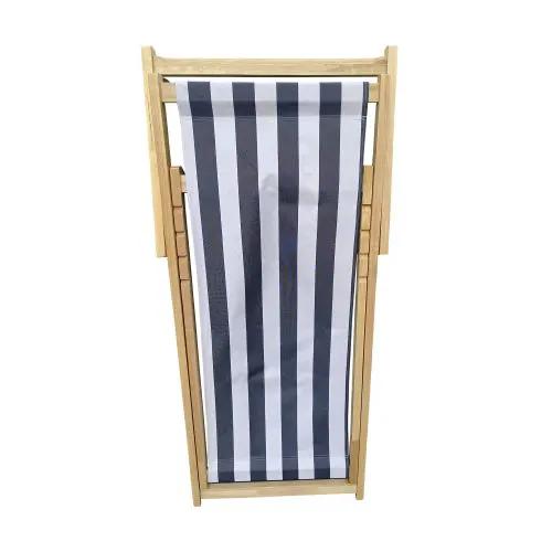 Sling Folding Chaise Lounge Chair - Stripe Blue by Unique Piece Furniture