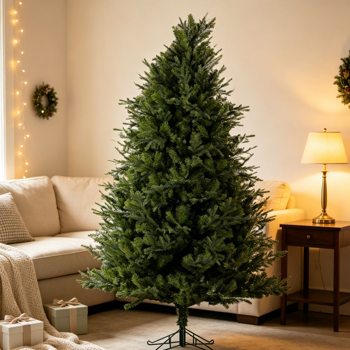 7 Ft Realistic PE/PVC Hybrid Christmas Tree with Fresh Pine Scent by HouseOfZazla
