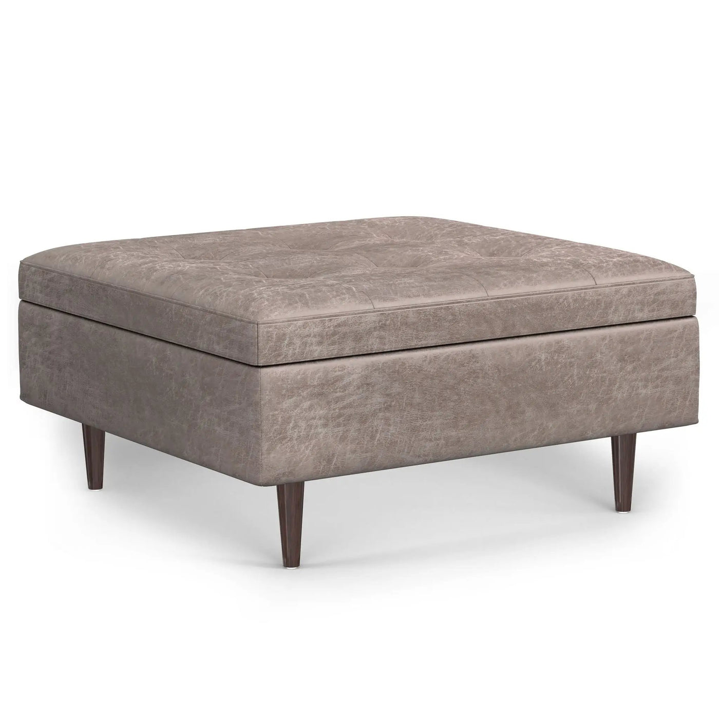 Shay - Large Square Coffee Table Storage Ottoman Mid-Century Style by Unique Piece Furniture