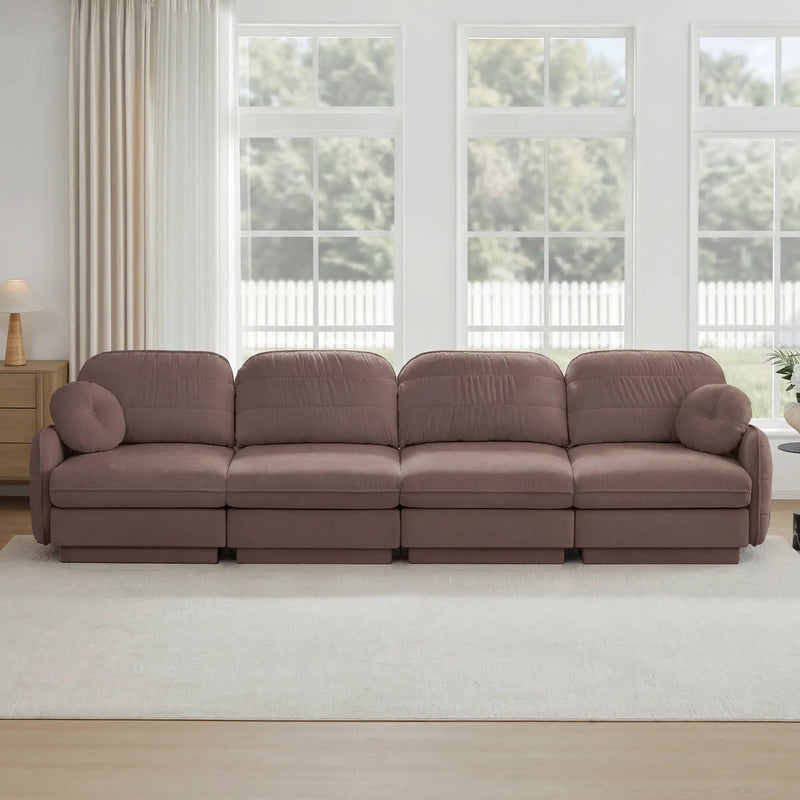 137" Chenille Cloud 4-Seater Sofa by HouseOfZazla