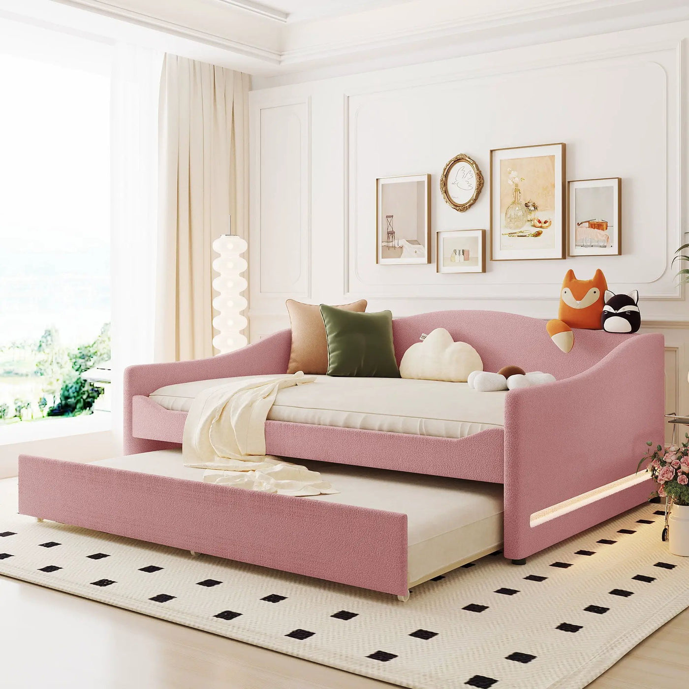 Upholstered Daybed With Light And Trundle by Unique Piece Furniture