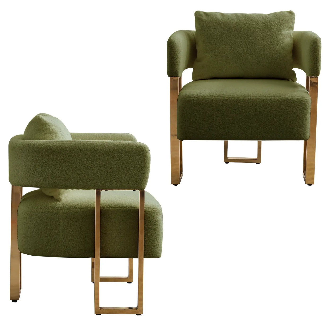Modern Decorative Chair Teddy Fleece Upholstered And Metal Foot by Unique Piece Furniture