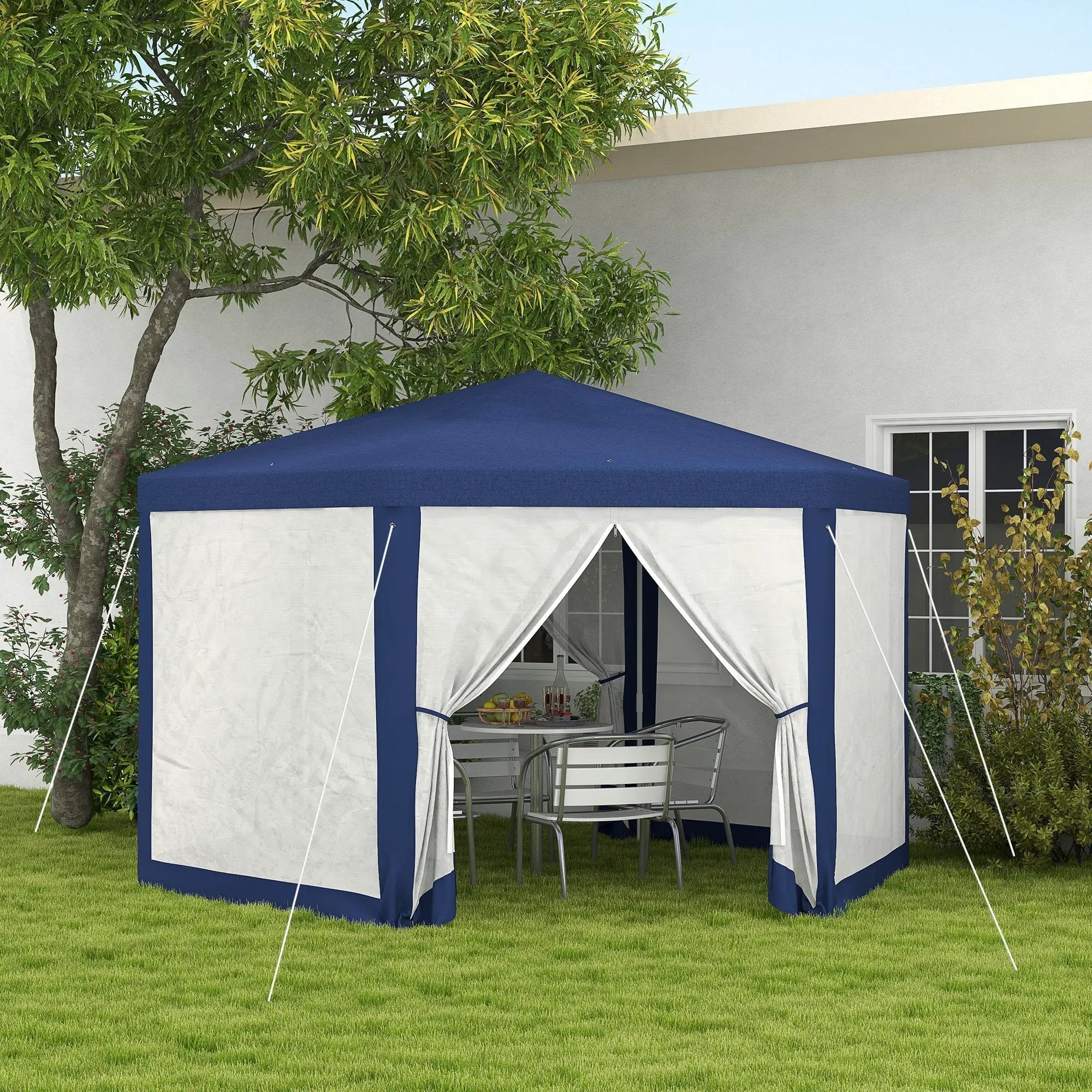 Outsunny 13' x 11' Outdoor Party Tent with Protective Mesh Sidewalls by HouseOfZazla