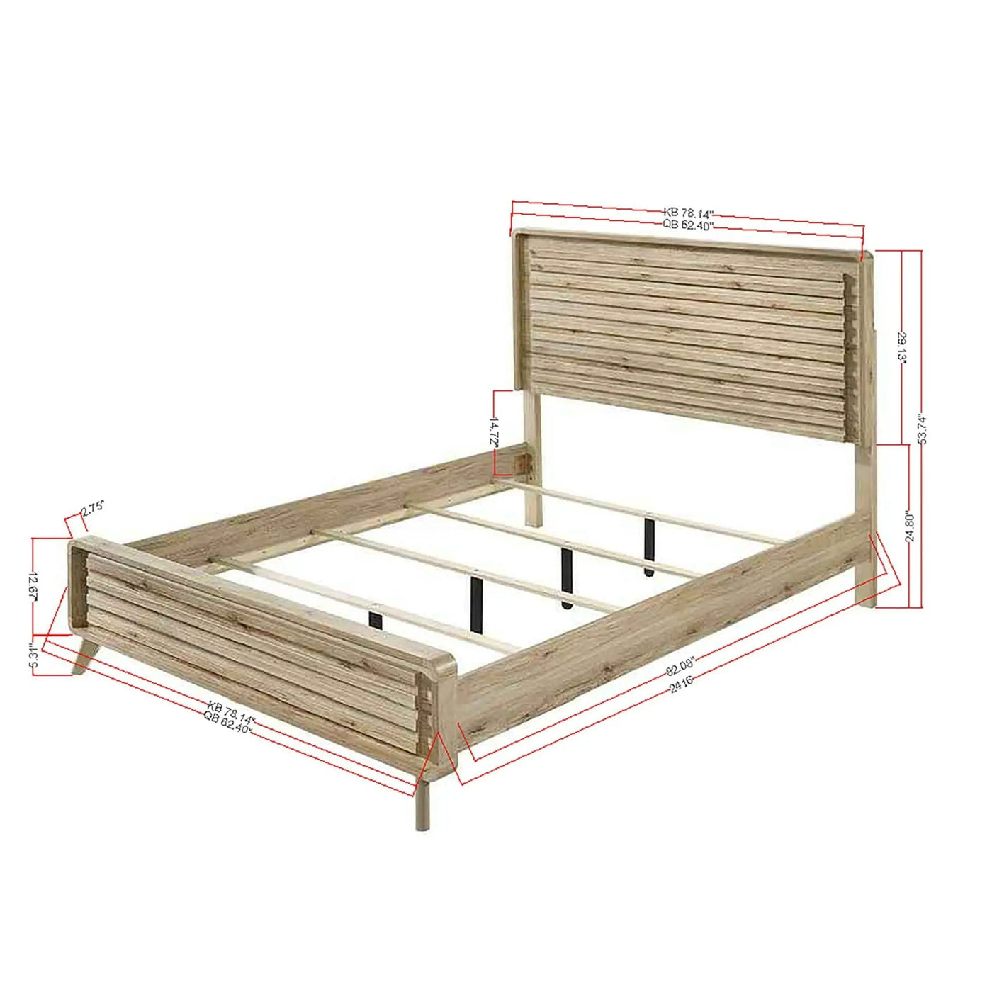 Panel Bed With Slatted Headboard And Footboard by Unique Piece Furniture