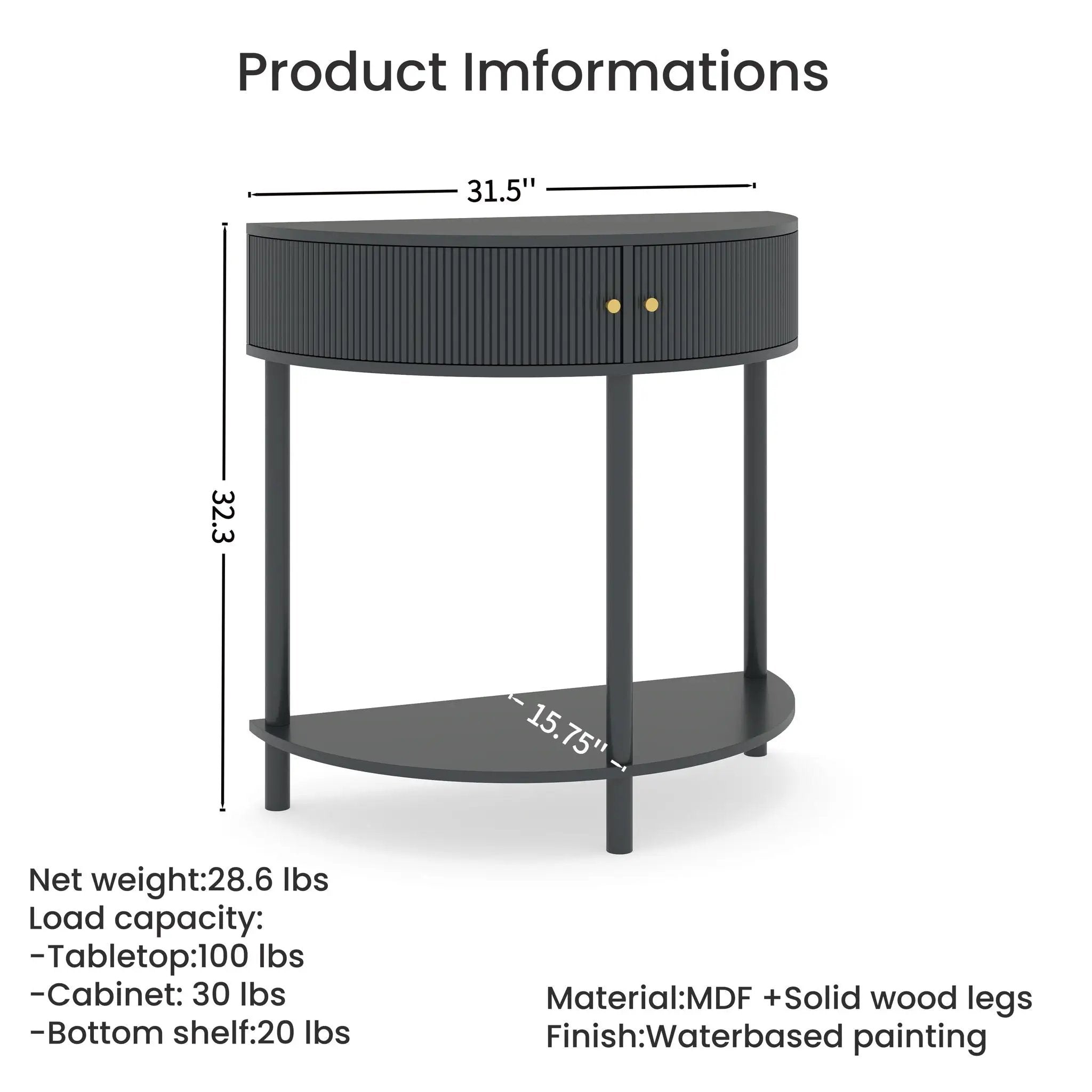 Demi Lune - Console Table With 2 Storage Drawers by Unique Piece Furniture