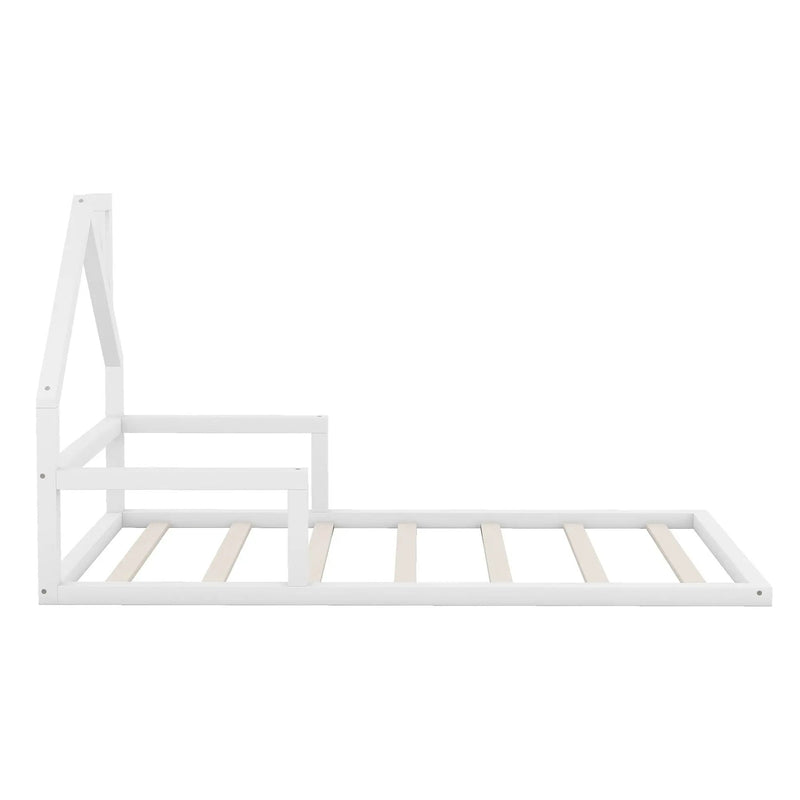 Floor Bed With House Shaped Headboard