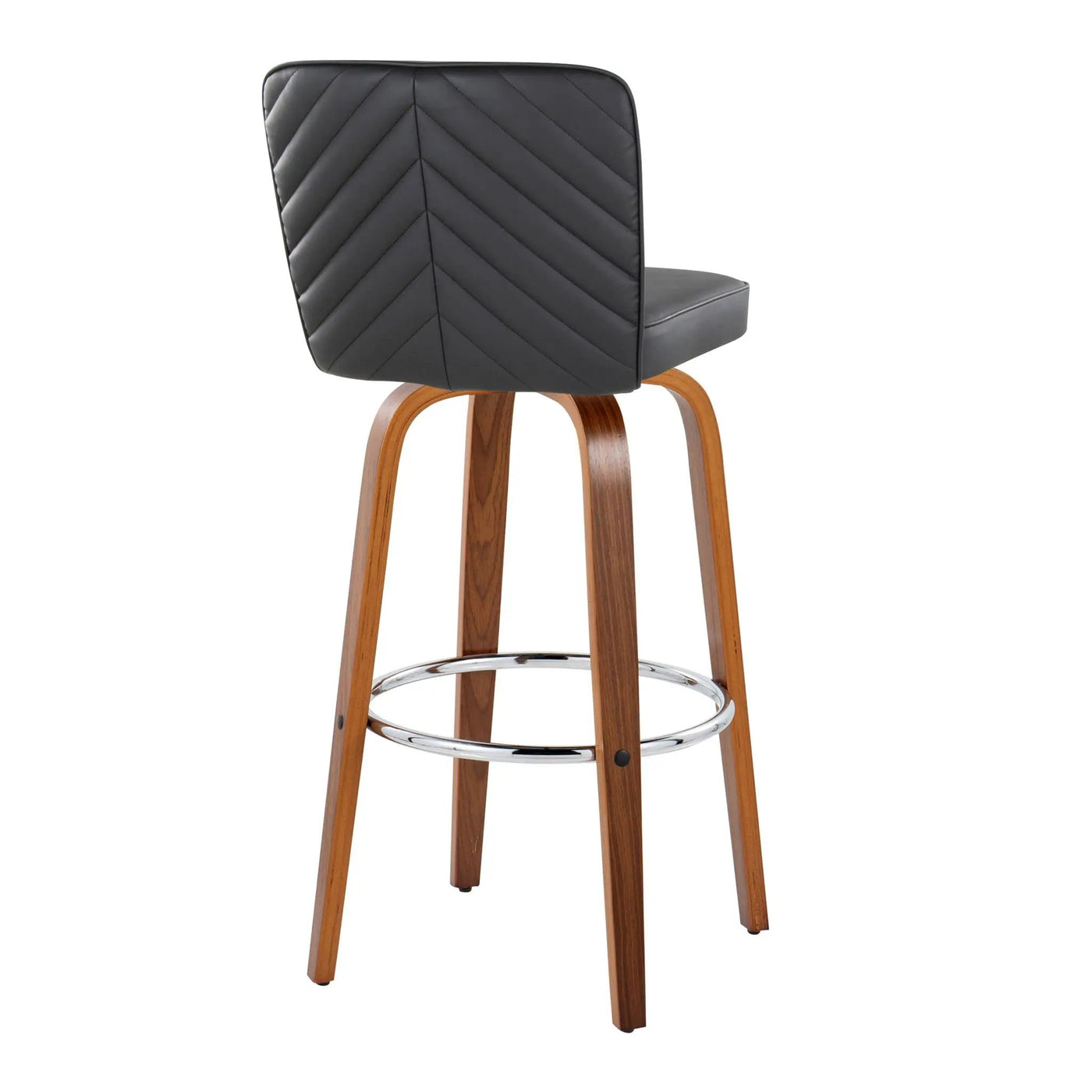 Henry - Contemporary Fixed Height Barstool With Swivel With Round Footrest (Set of 2) by HouseOfZazla