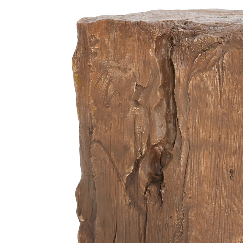 Amira Outdoor and Indoor Stump Shape MGO Side Table Brown Finish by HouseOfZazla