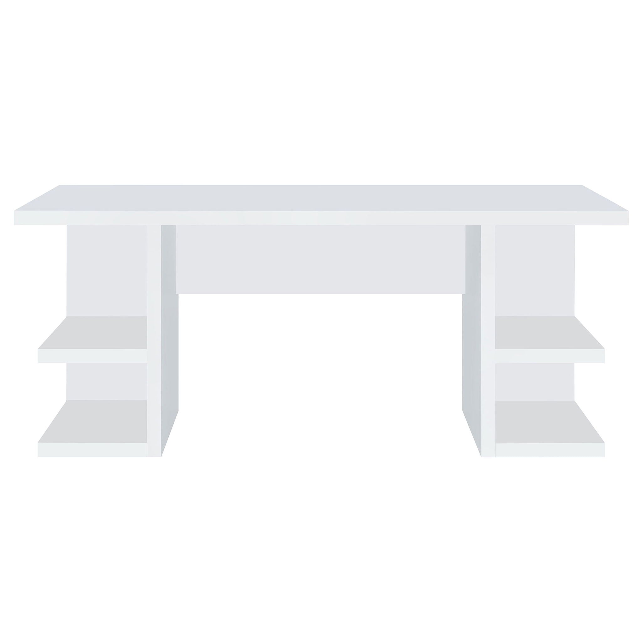 Hannah - 4 Shelf Writing Desk With Open Shelving - White by HouseOfZazla
