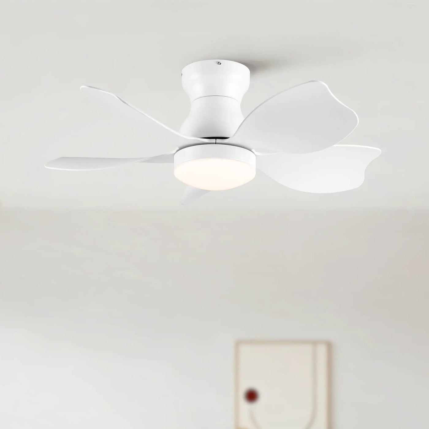 Low Profile Flush Mount Ceiling Fan With Light by HouseOfZazla