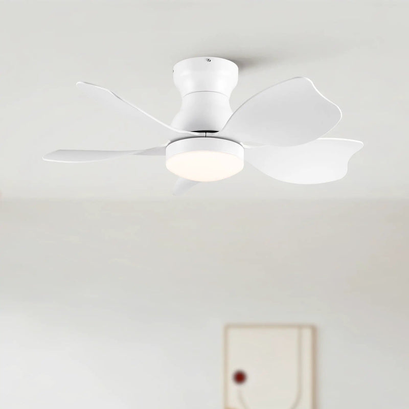 Low Profile Flush Mount Ceiling Fan With Light by HouseOfZazla