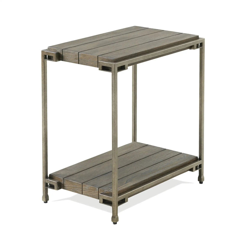 Corbeta - 3 Piece Metal Frame Wood Living Room Coffee Table And 2 Chairside Tables Set, Aged Graphite - Brown by Unique Piece Furniture