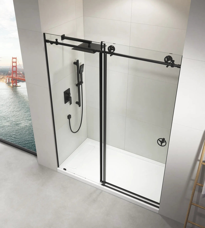 60" W x 76" H Sliding Frameless Shower Door in Matte by HouseOfZazla
