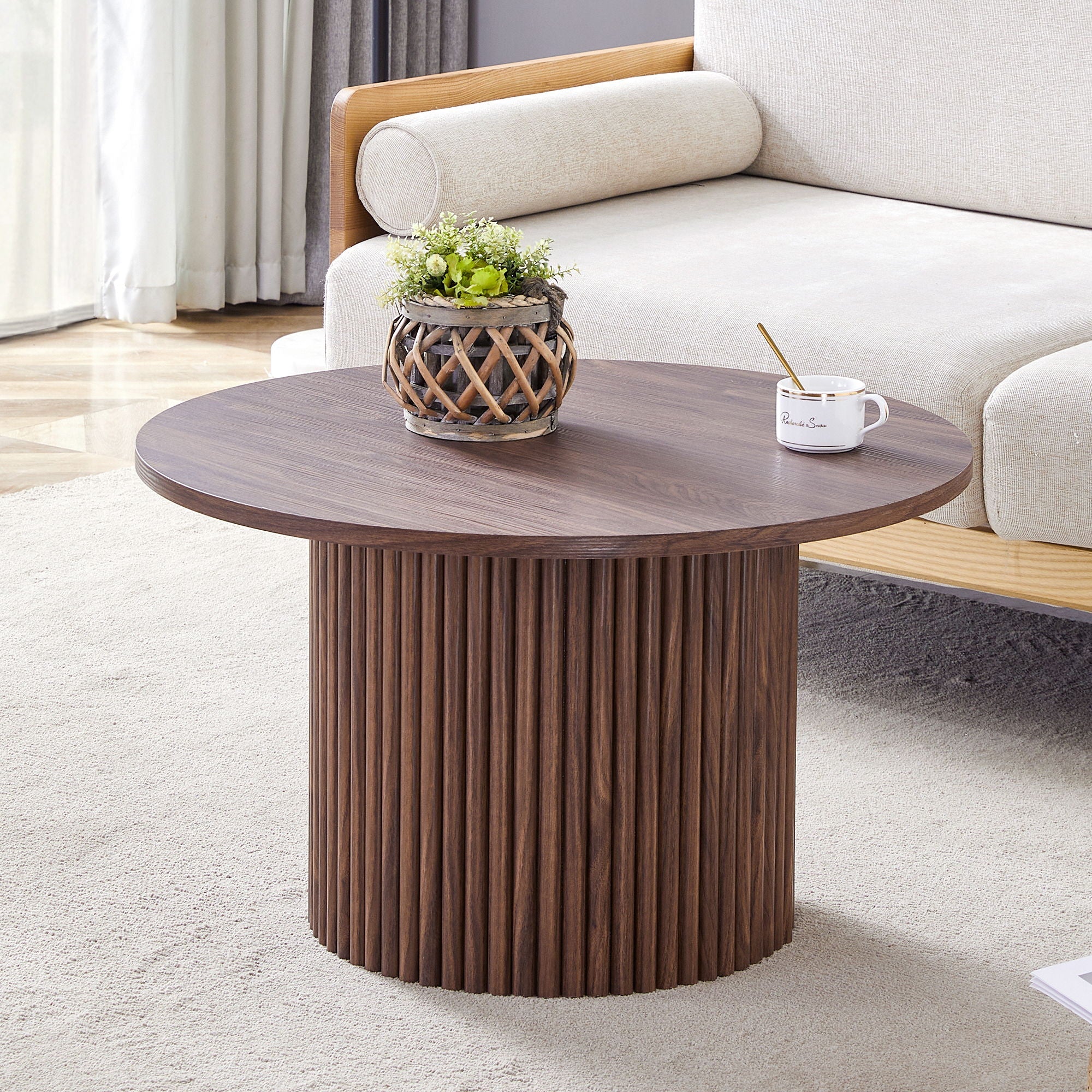 Modern Circular Coffee Table Cylindrical Design by HouseOfZazla