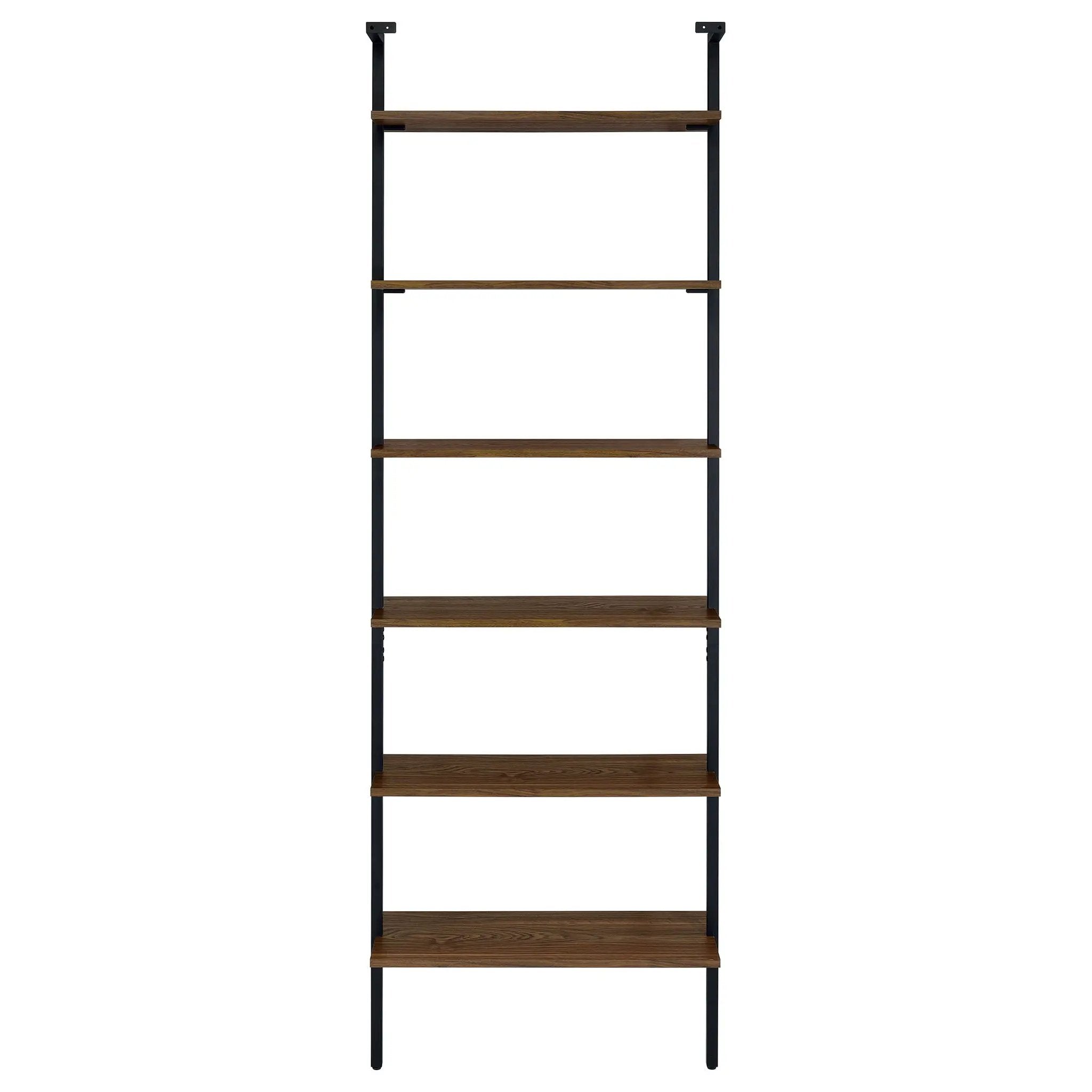 Christy - Owens - 6 Shelf Wall Bookshelf - Walnut