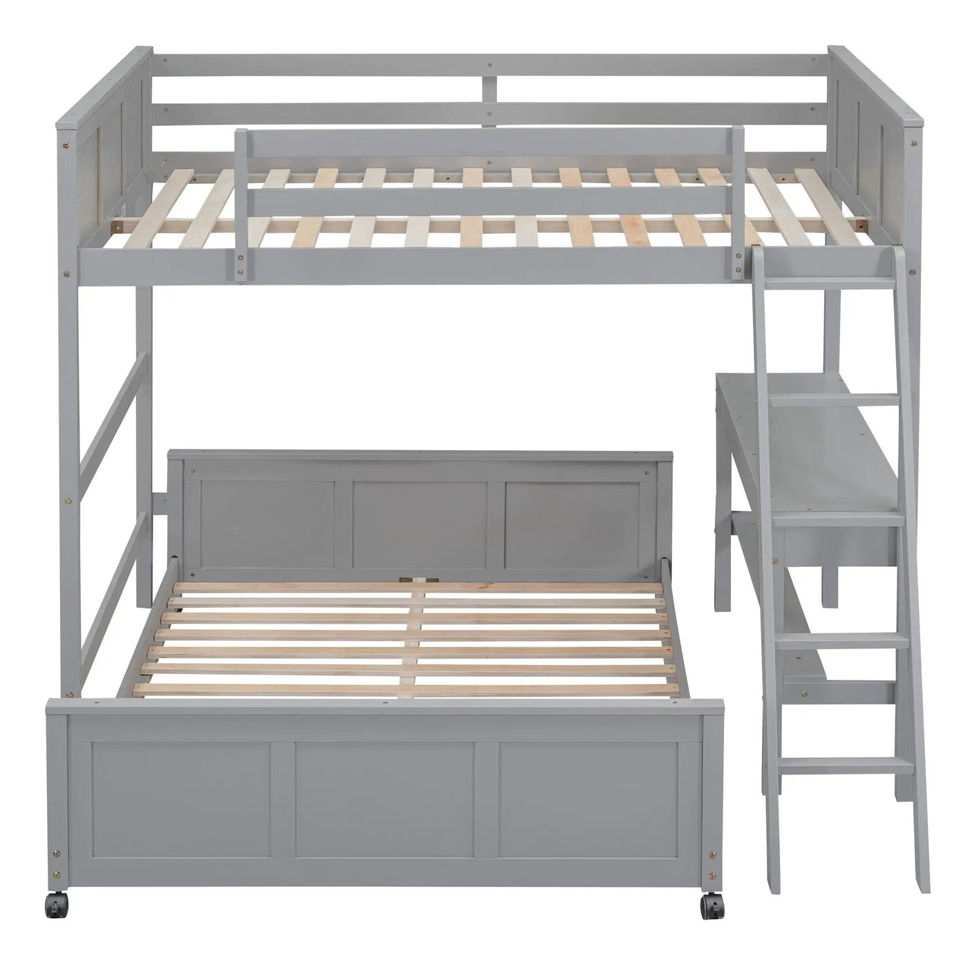Full Over Full Bunk Bed With Desk by Unique Piece Furniture