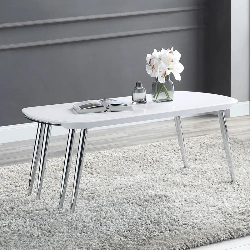Patina - Coffee Table - White & Chrome by Unique Piece Furniture