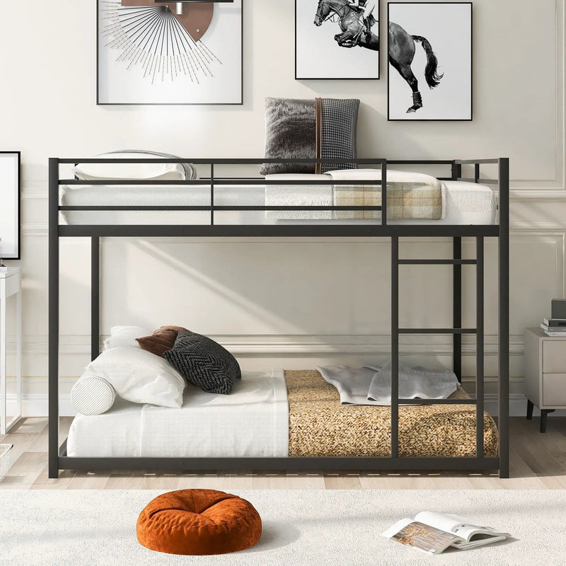 Metal Bunk Bed, Low Bunk Bed With Ladder by Unique Piece Furniture