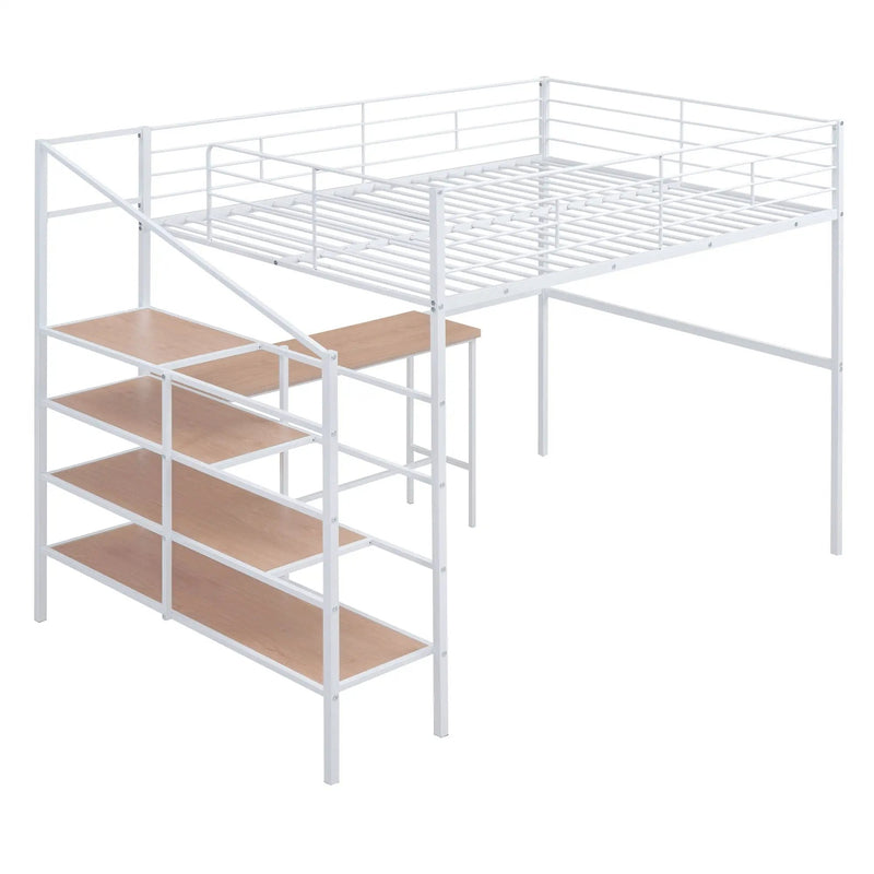 Loft Bed With Desk And Lateral Storage Ladder by Unique Piece Furniture