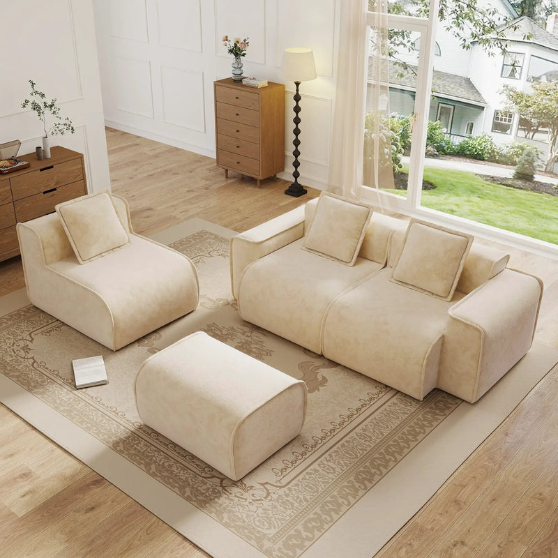 Streamlined Design Modular 3 Seat L Shape Sectional Sofa by HouseOfZazla