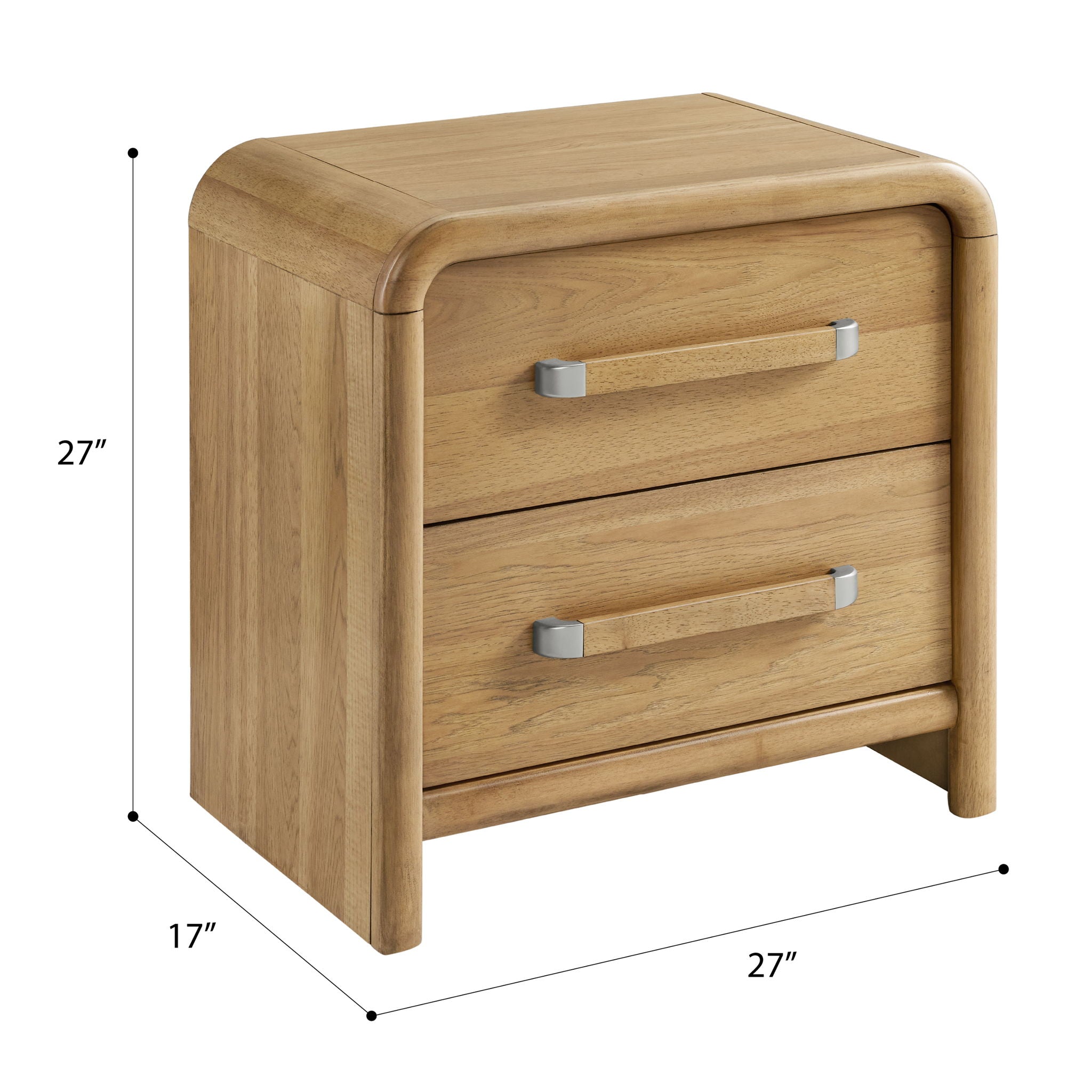 2 Drawer Nightstand With USB Charging - Brown by HouseOfZazla