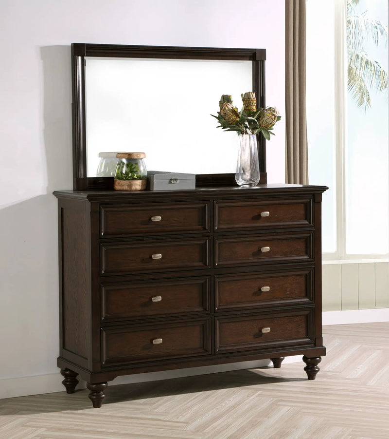 Andover 8-drawer Dresser and Mirror Dark Oak by Unique Piece Furniture