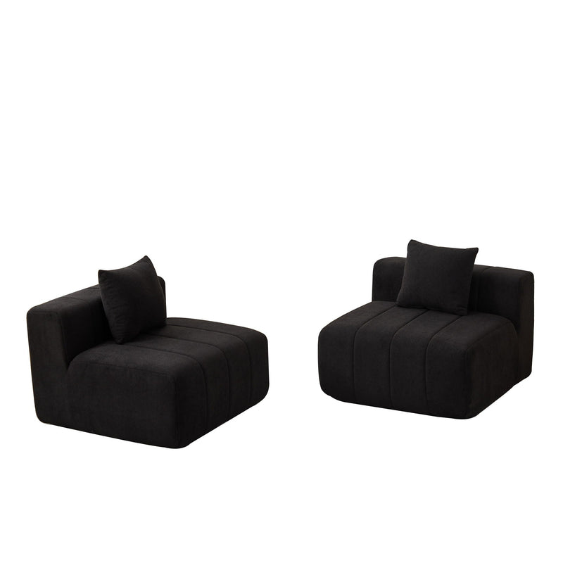 Modular Sectional Sofa With 2 Pillows, Symmetrical Design by HouseOfZazla