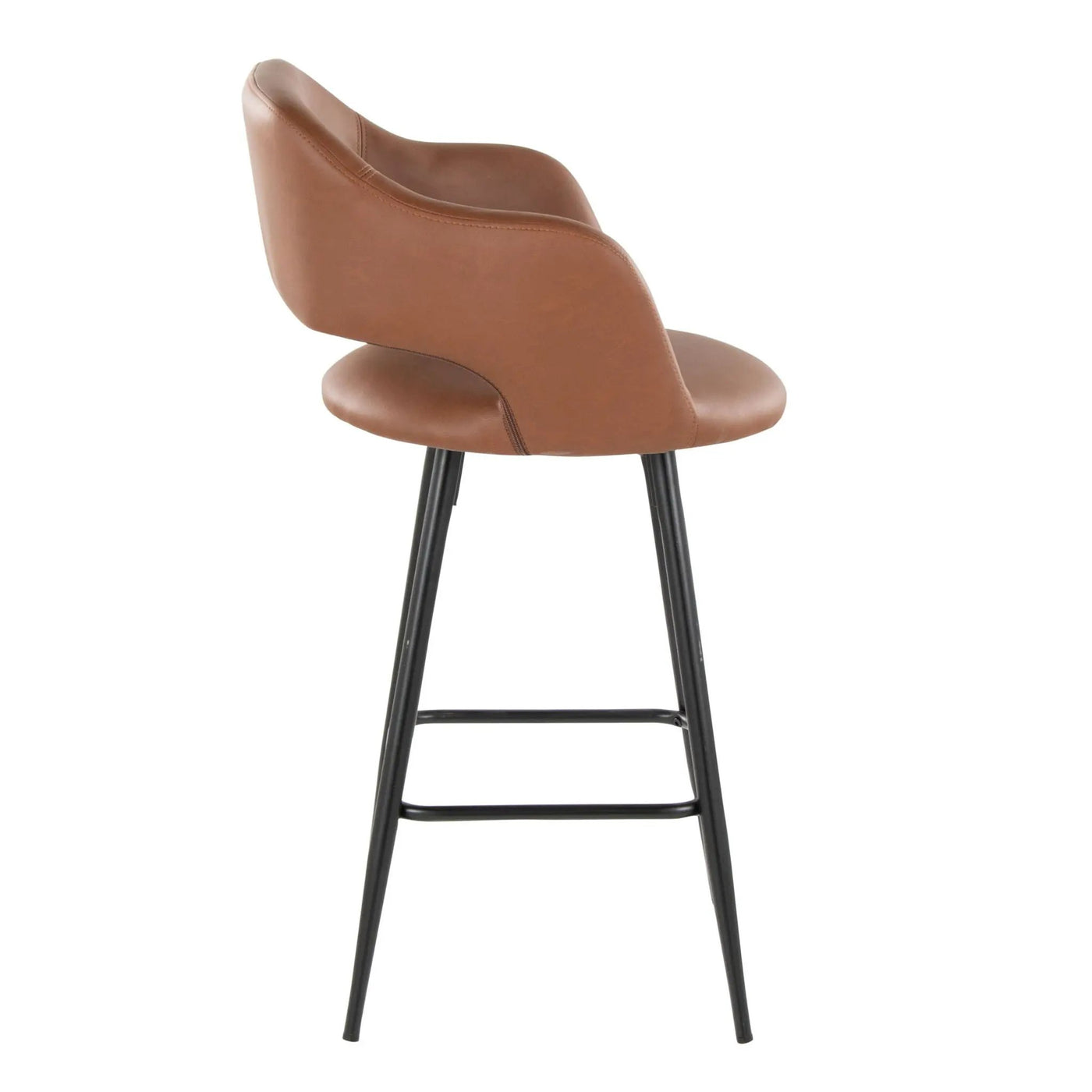 Margarite - Contemporary Fixed Height Counter Stool With Square Footrest (Set of 2) by HouseOfZazla