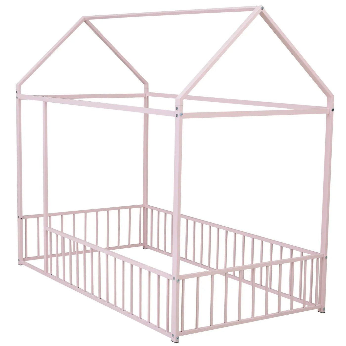 Metal Bed House Bed Frame With Fence by Unique Piece Furniture