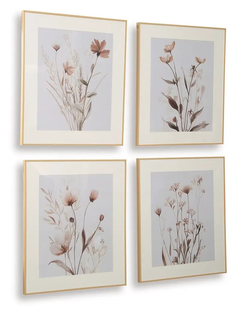 Chettings - Wall Art Set (Set of 4) - Beige / Gray / Blush by Unique Piece Furniture