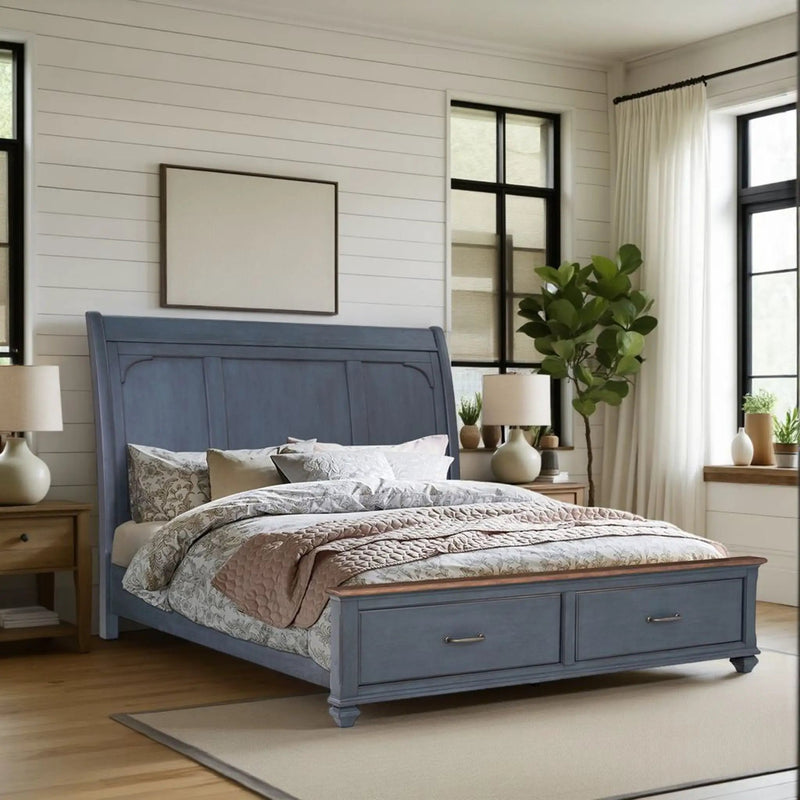 Sleigh Bed & USB Ports by Unique Piece Furniture