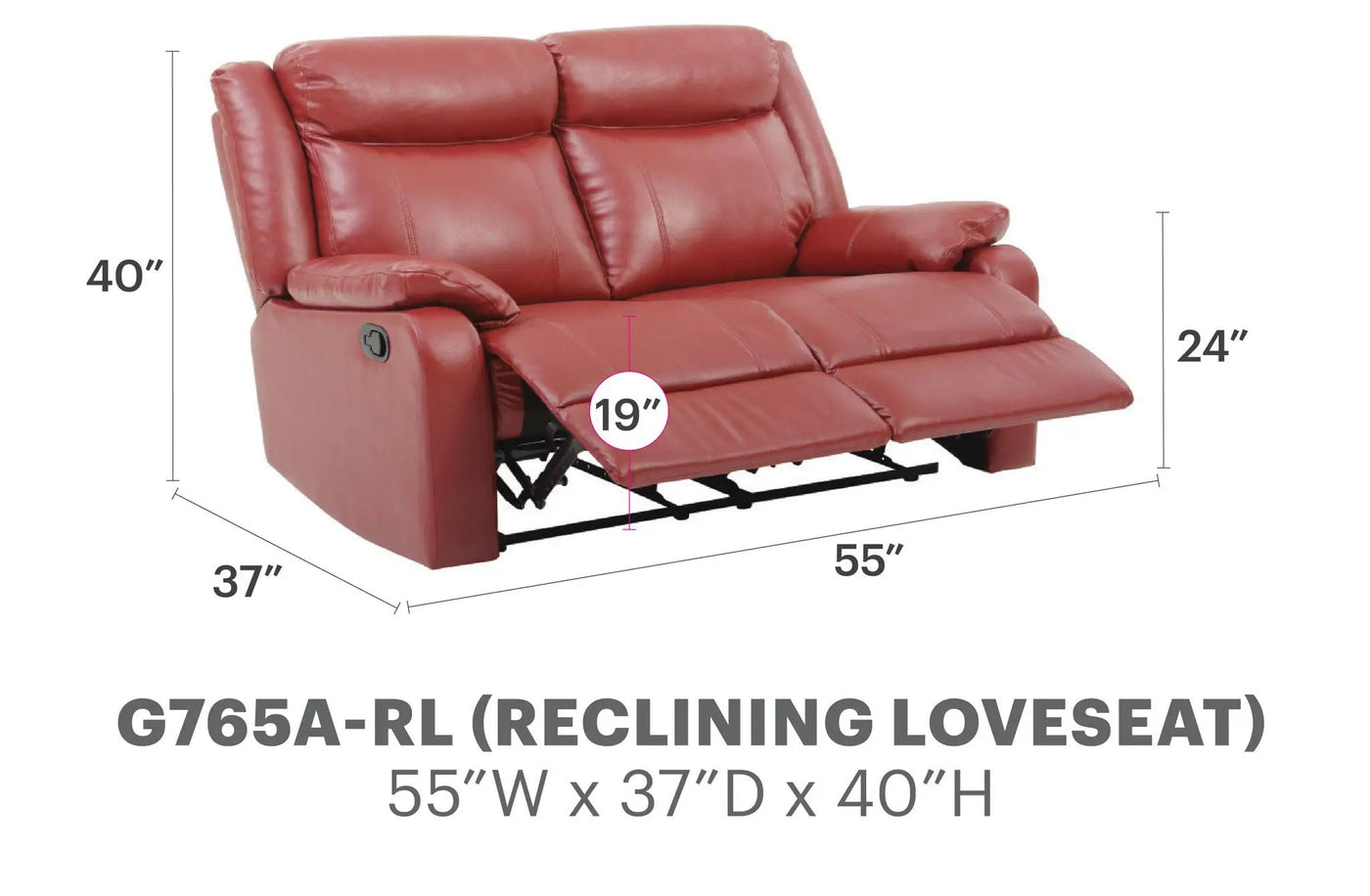 Ward - Stylish Reclining Loveseat For Two by HouseOfZazla