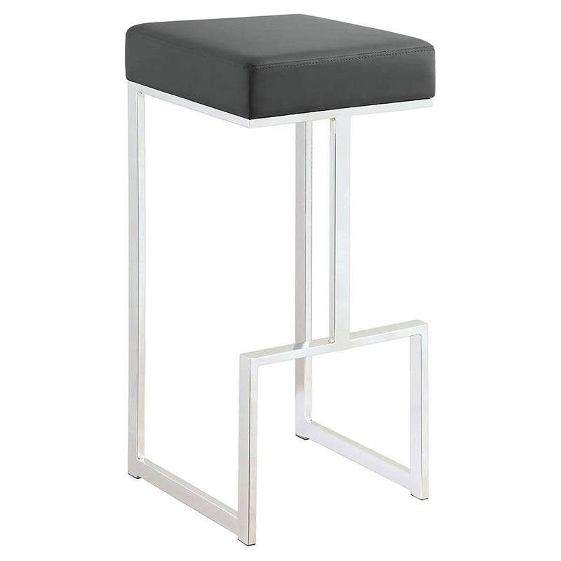 Gervase Square Bar Stool Grey and Chrome by Unique Piece Furniture