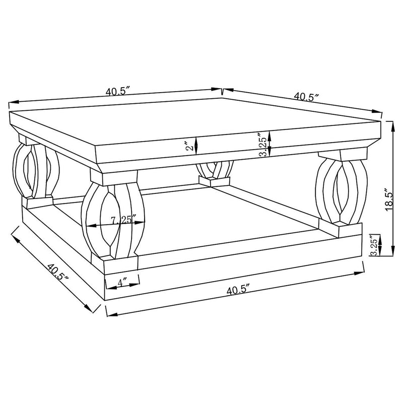 Shannon - Square Coffee Table - Silver by HouseOfZazla