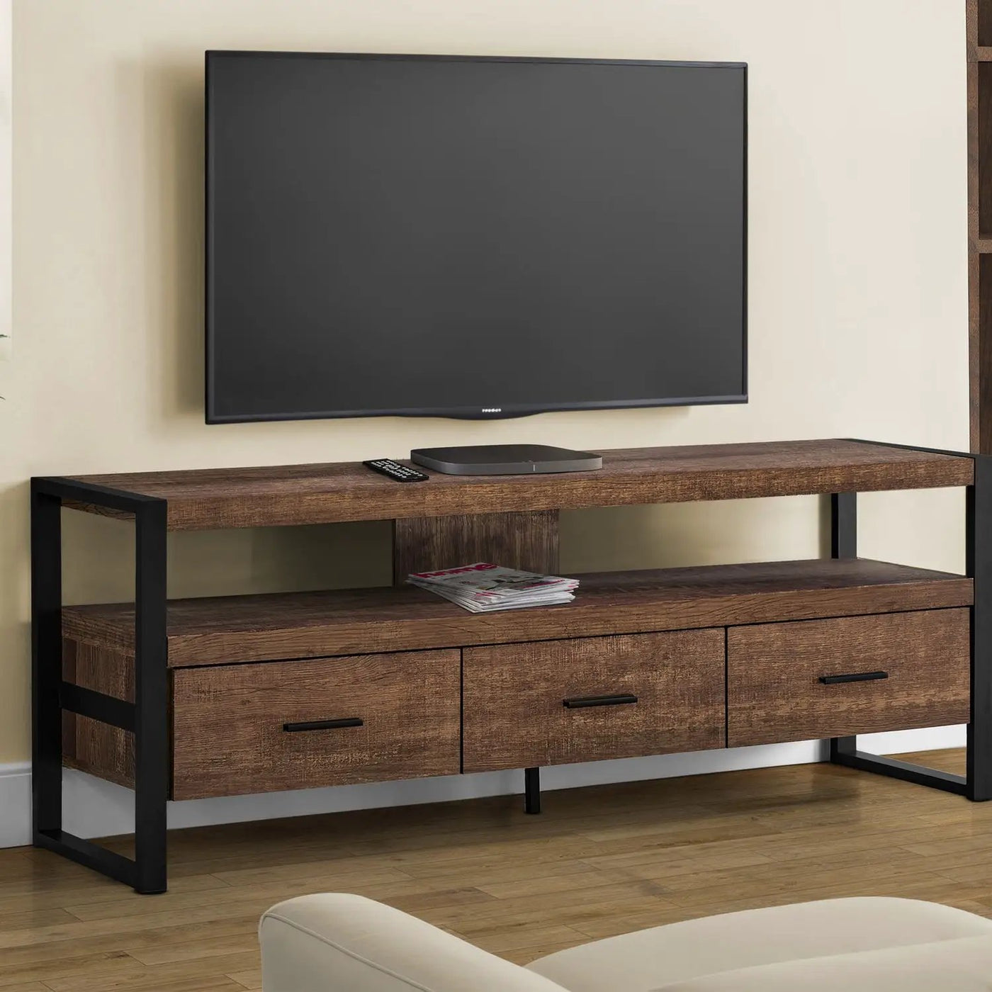 TV Stand, Console, Media Entertainment Center, Storage Drawers, Modern by Unique Piece Furniture