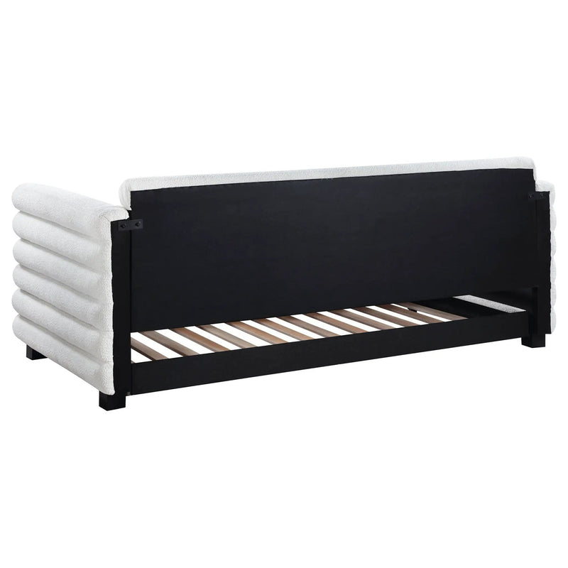 Fandango - Upholstered Twin Day Bed With Trundle - White by HouseOfZazla