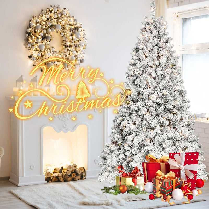 4FT Flocked Christmas Tree with 150 UL Lights by HouseOfZazla