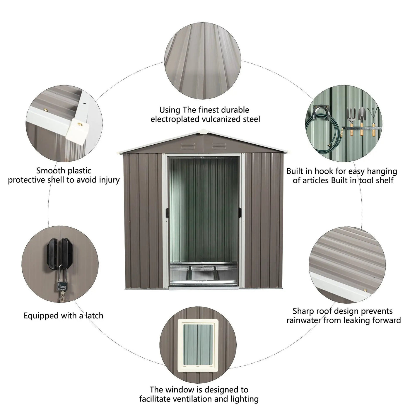 Outdoor Metal Storage Shed With Window by HouseOfZazla