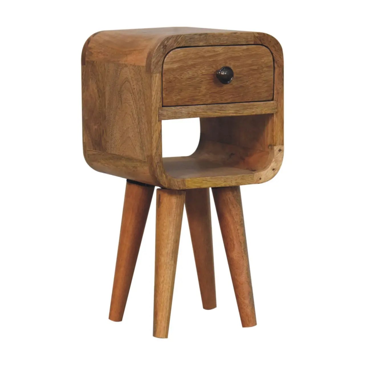 Mini California Curved Nightstand Wth Lower Slot by Unique Piece Furniture