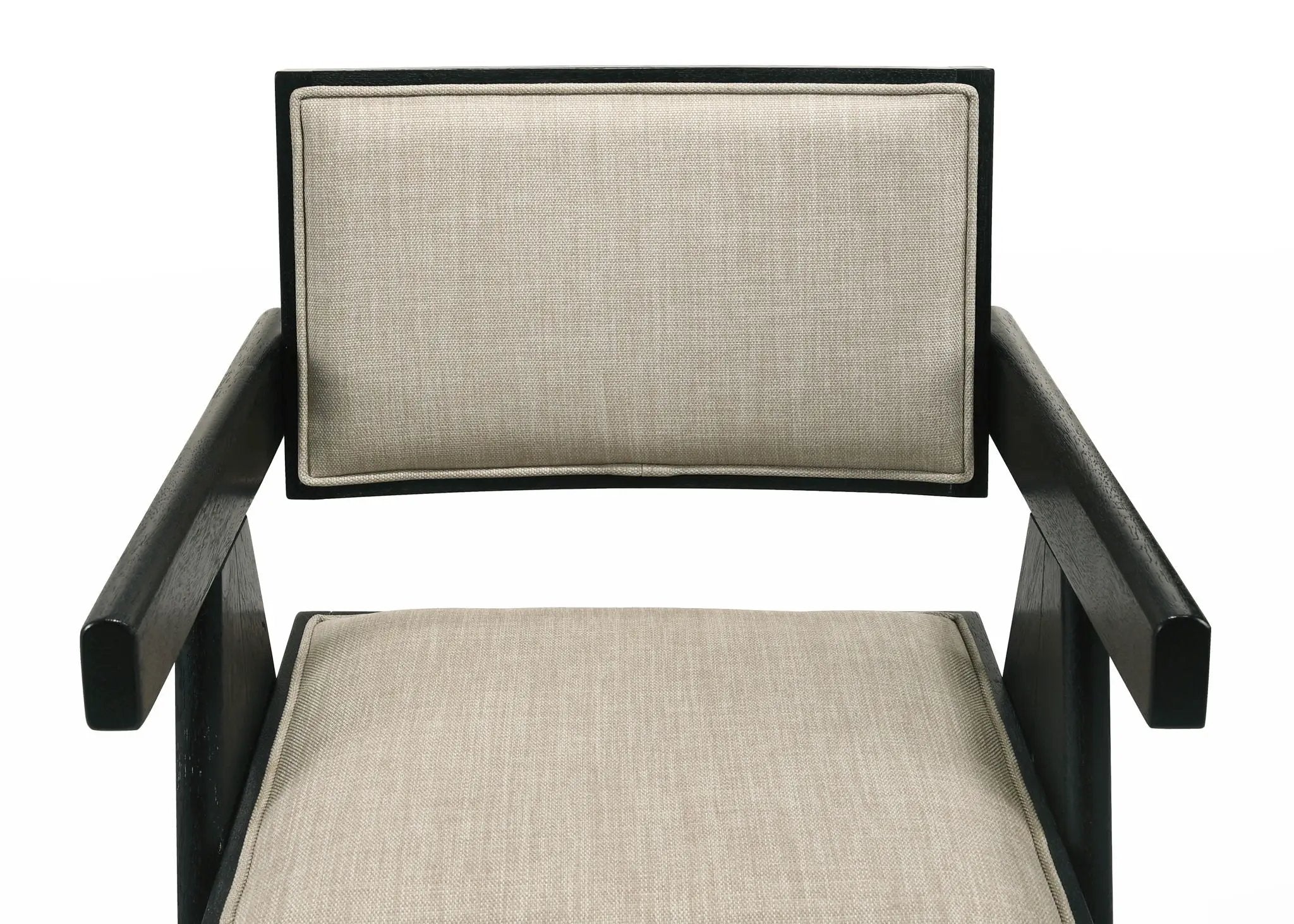 Jasper - Dining Arm Chairs With Upholstered Seat (Set of 2) - Ebony Black / Beige by Unique Piece Furniture