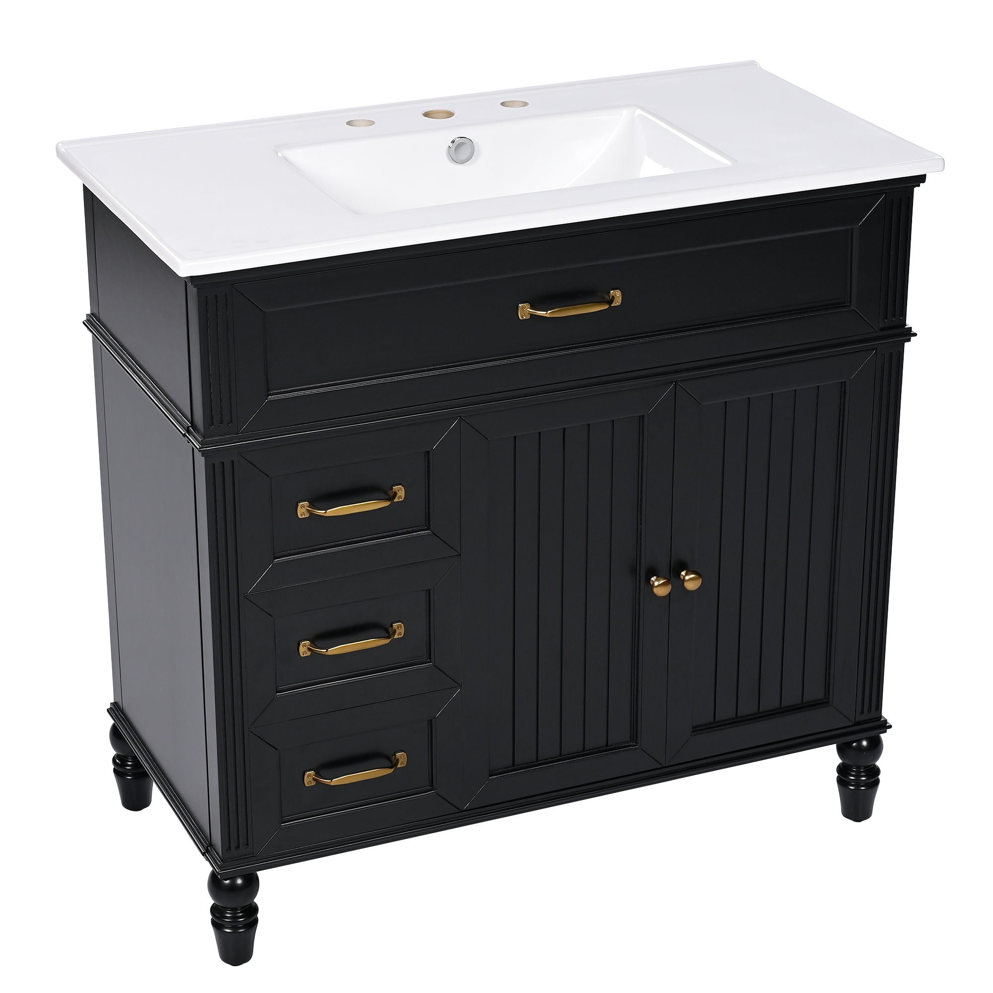 Bathroom Vanity With Sink, Freestanding Cabinet & Drawers by HouseOfZazla