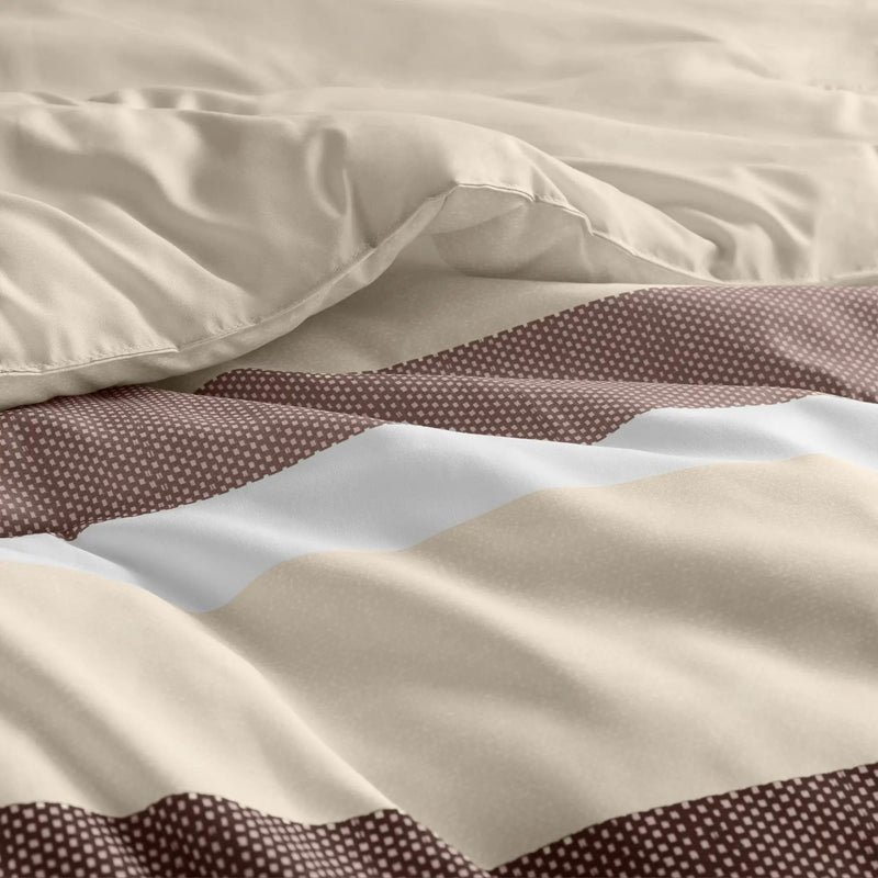 2-Piece Twin/Twin XL Stripe Textured Print Comforter Set, Terracotta by HouseOfZazla