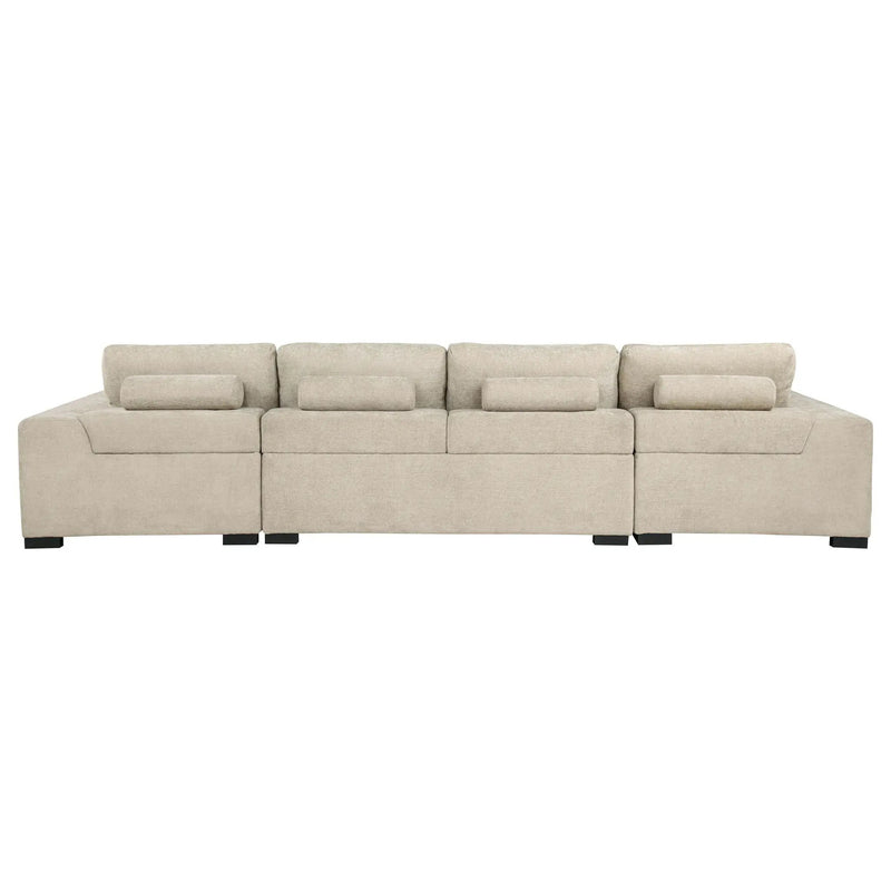 Cannella U-Shaped Double Chaise Upholstered Sectional Sofa Beige by Unique Piece Furniture