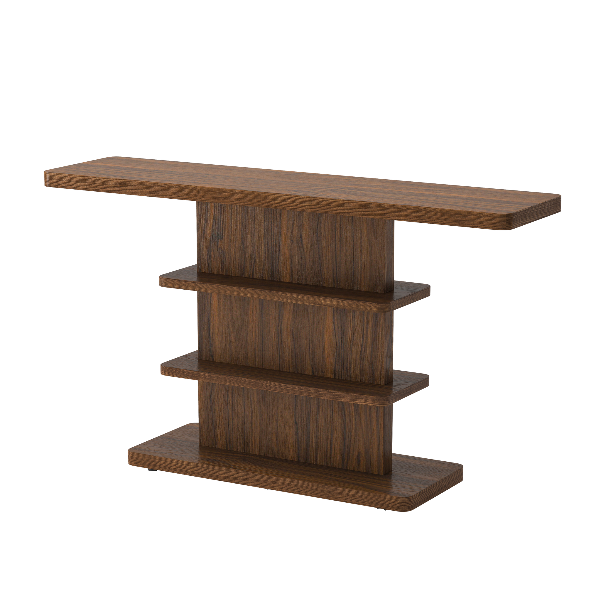 63" Vintage Narrow Console Table with 2 Tier Open Storage Shelves by HouseOfZazla
