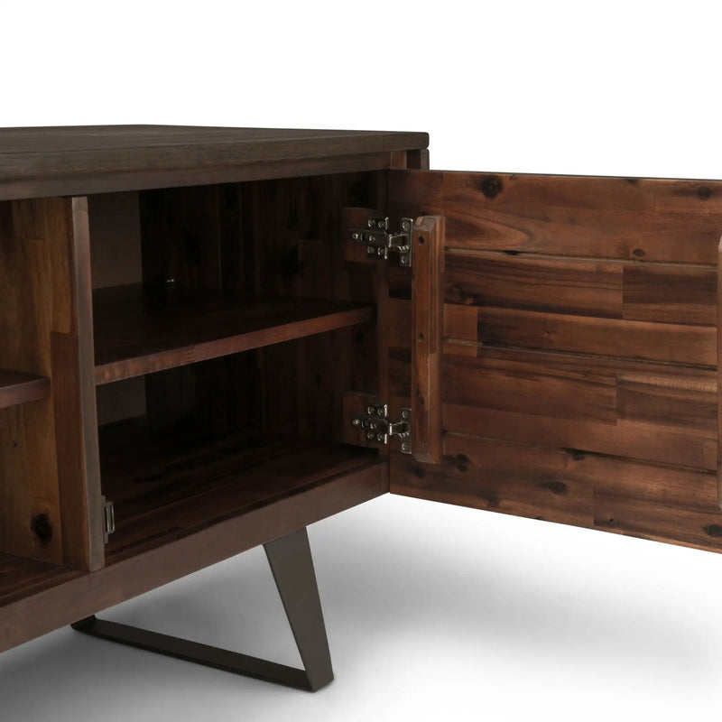 Lowry - TV Media Stand - Distressed Charcoal Brown by HouseOfZazla