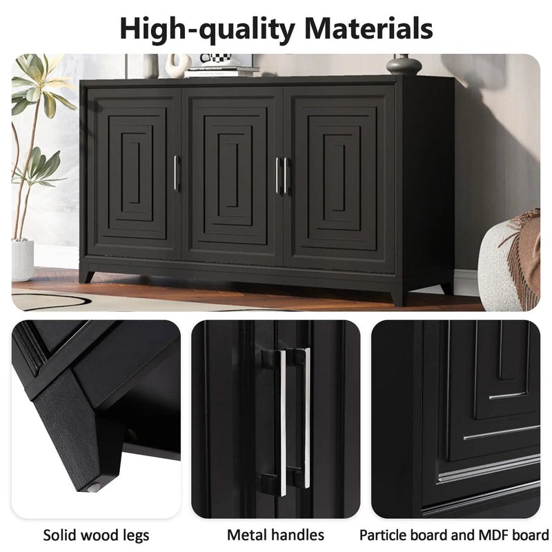 TV Stand For TVs Up To 65", Modern Entertainment Center Media Console Cabinet With 2 Spacious Storage Space, Solid Wood Legs For Living Room by HouseOfZazla