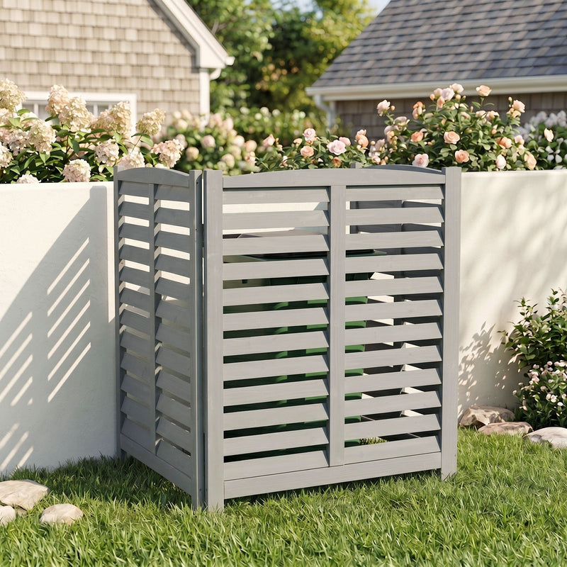3 Panel Outdoor Wooden Air Conditioner Fence by HouseOfZazla