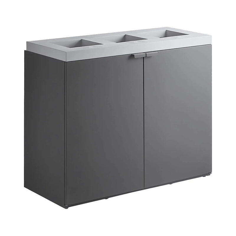 86-Gallon Heavy-Duty Commercial Steel Three-Stream Trash Can Cabinet (SAK80591) by SAKSBY WHOLESALE