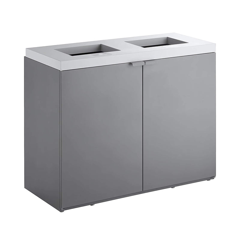 86-Gallon Heavy-Duty Commercial Steel Two-Stream Trash Can Cabinet (SAK74623) by SAKSBY WHOLESALE