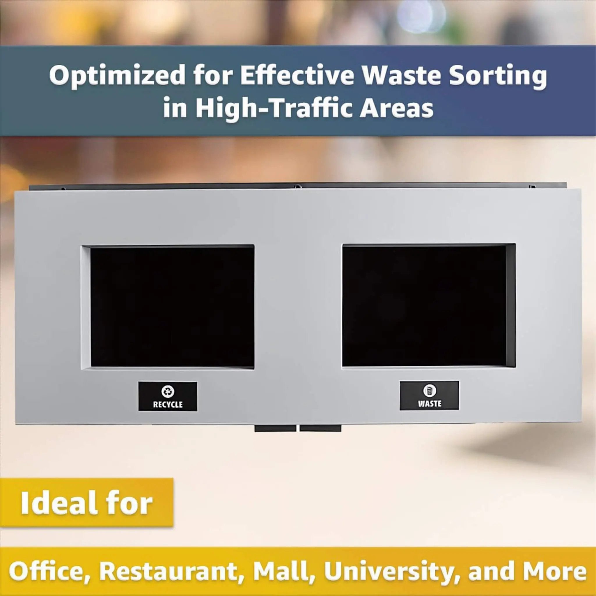 86-Gallon Heavy-Duty Commercial Steel Two-Stream Trash Can Cabinet (SAK74623) by SAKSBY WHOLESALE